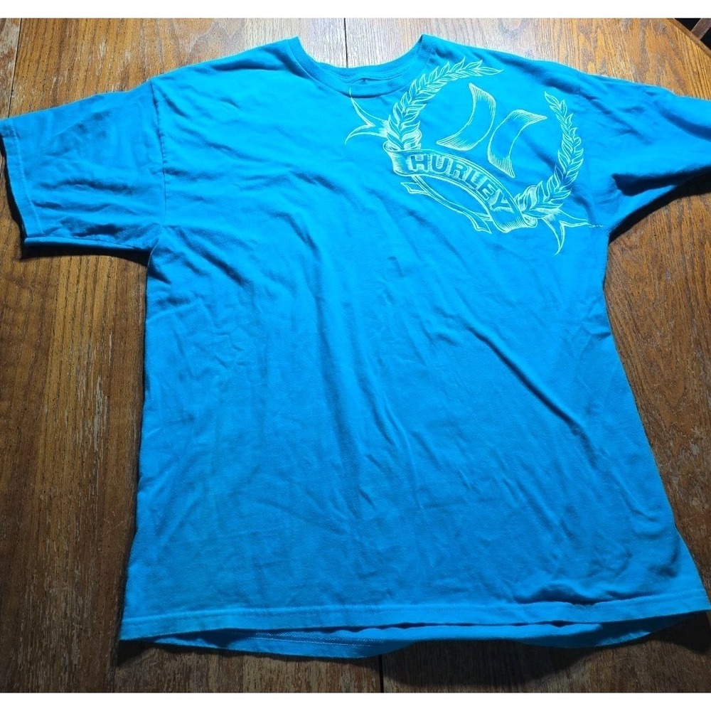 Y2K Vintage Hurley Graphic Short Sleeve T-shirt Grunge Skate‎ Surf XL Blue